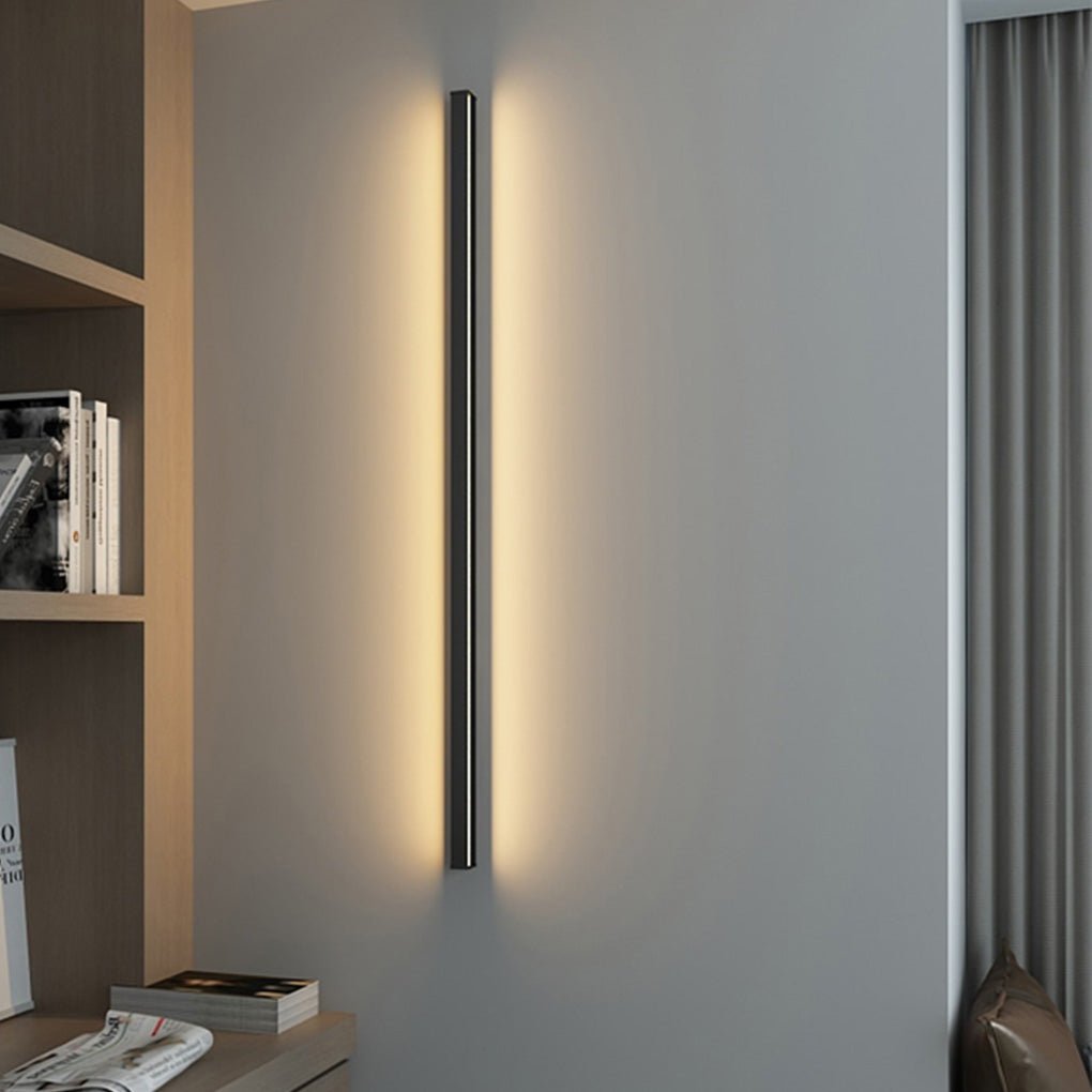 Modern Linear Wall Sconce Black Aluminum Ambient Lamp