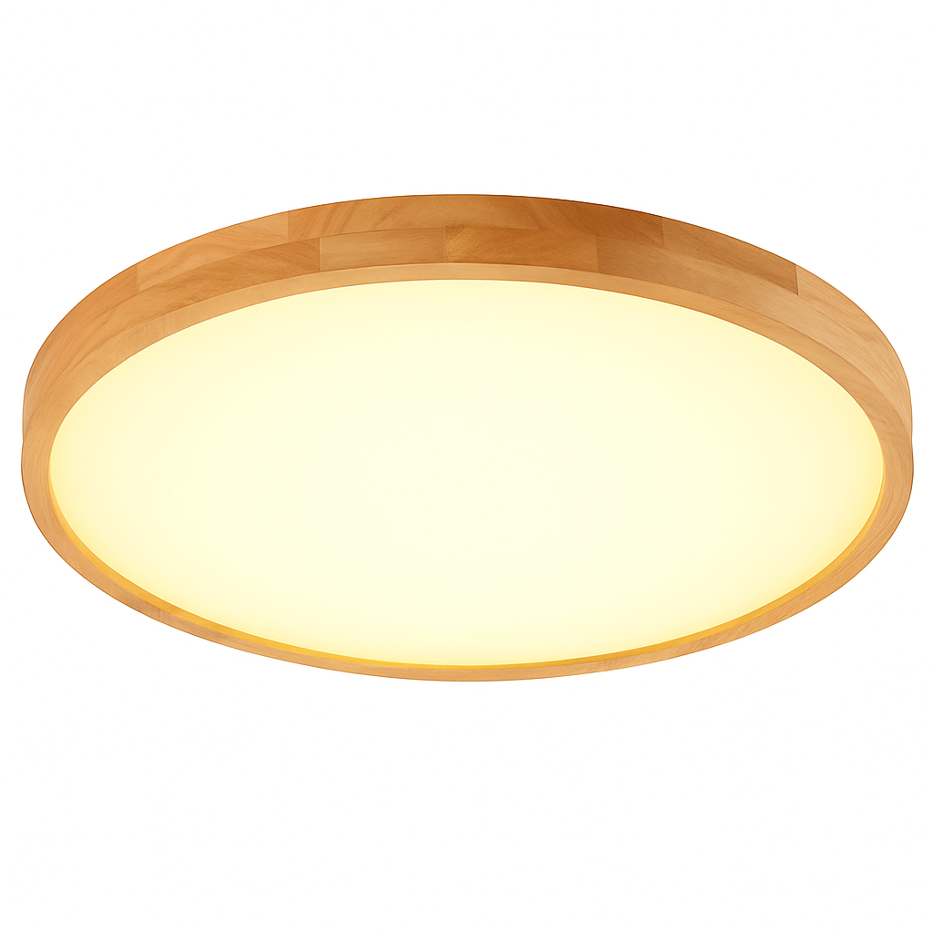 Ronde Houten LED Plafondlamp Ultradun