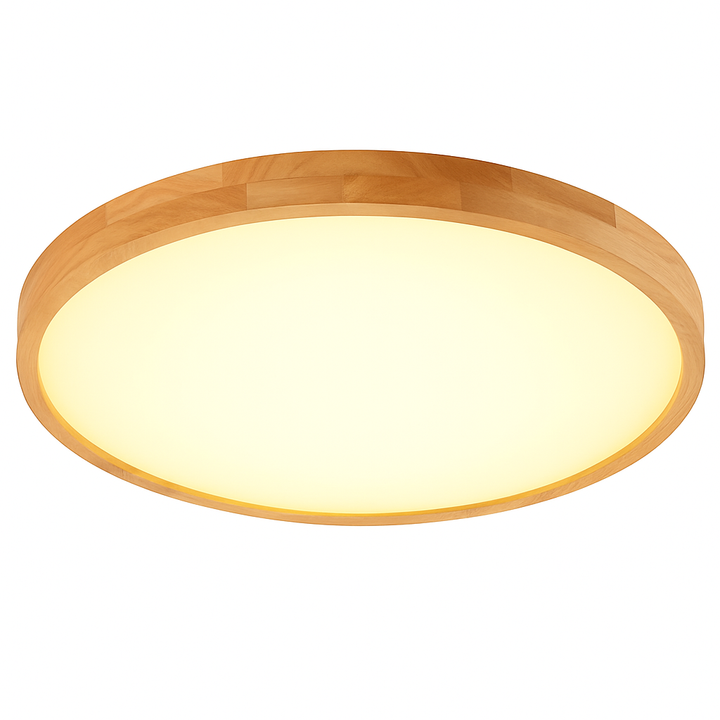 Ronde Houten LED Plafondlamp Ultradun
