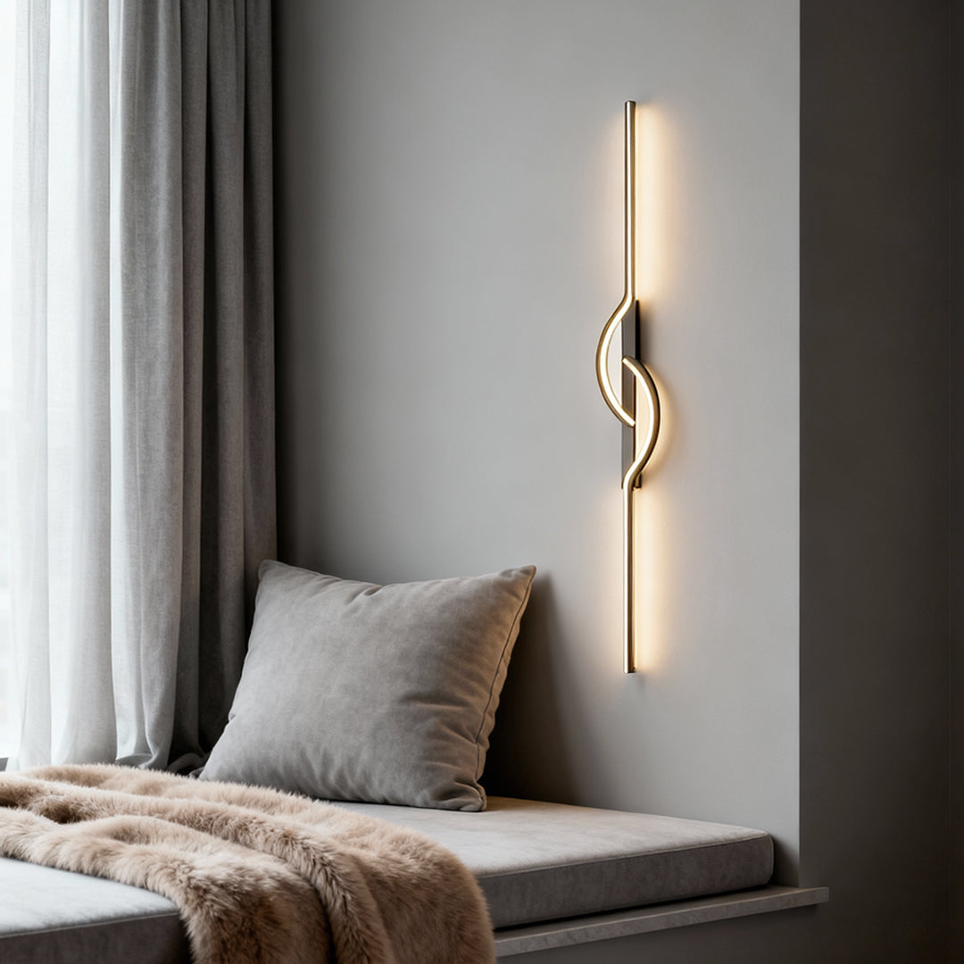 Modern Linear Wall Sconce Creative Black Aluminum Lamp