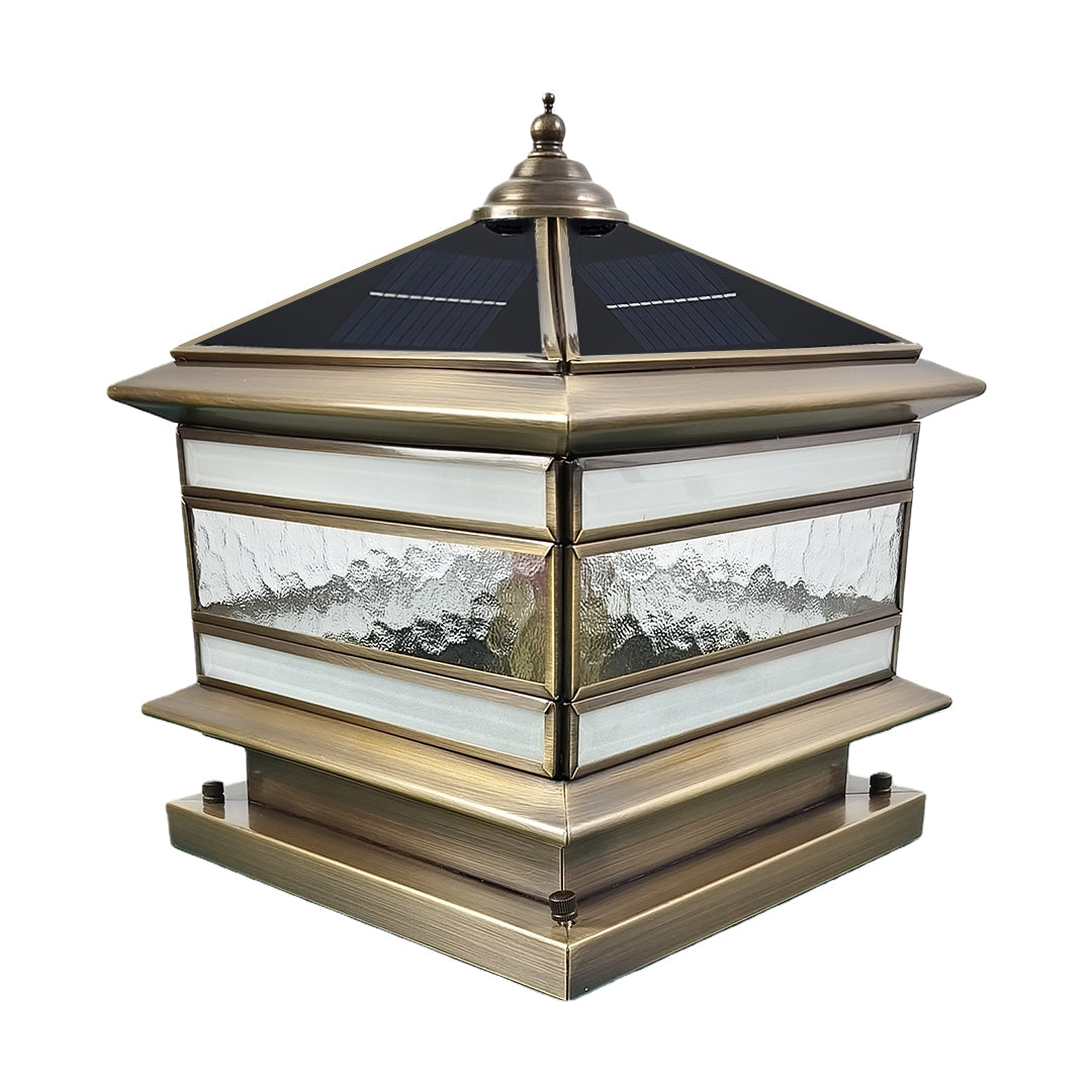 Stenen Pilaar Solar Lamp Retro Koper Waterdicht