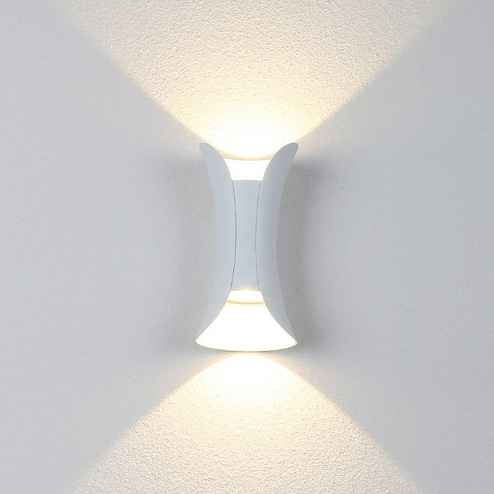 Op- en Neerwaartse Wandlamp Modern Gebogen LED Waterdicht